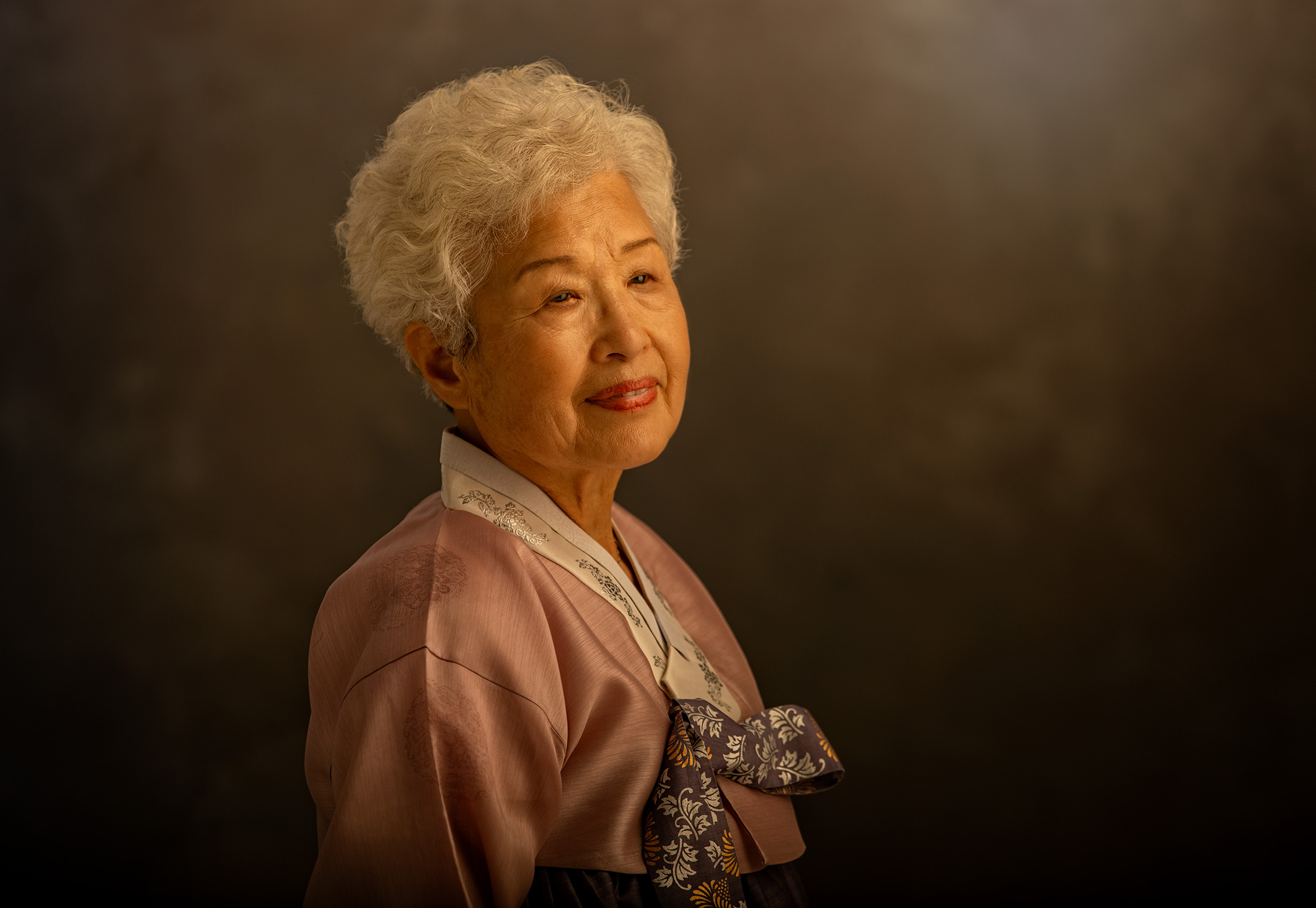 Senior korean woman studio portrait